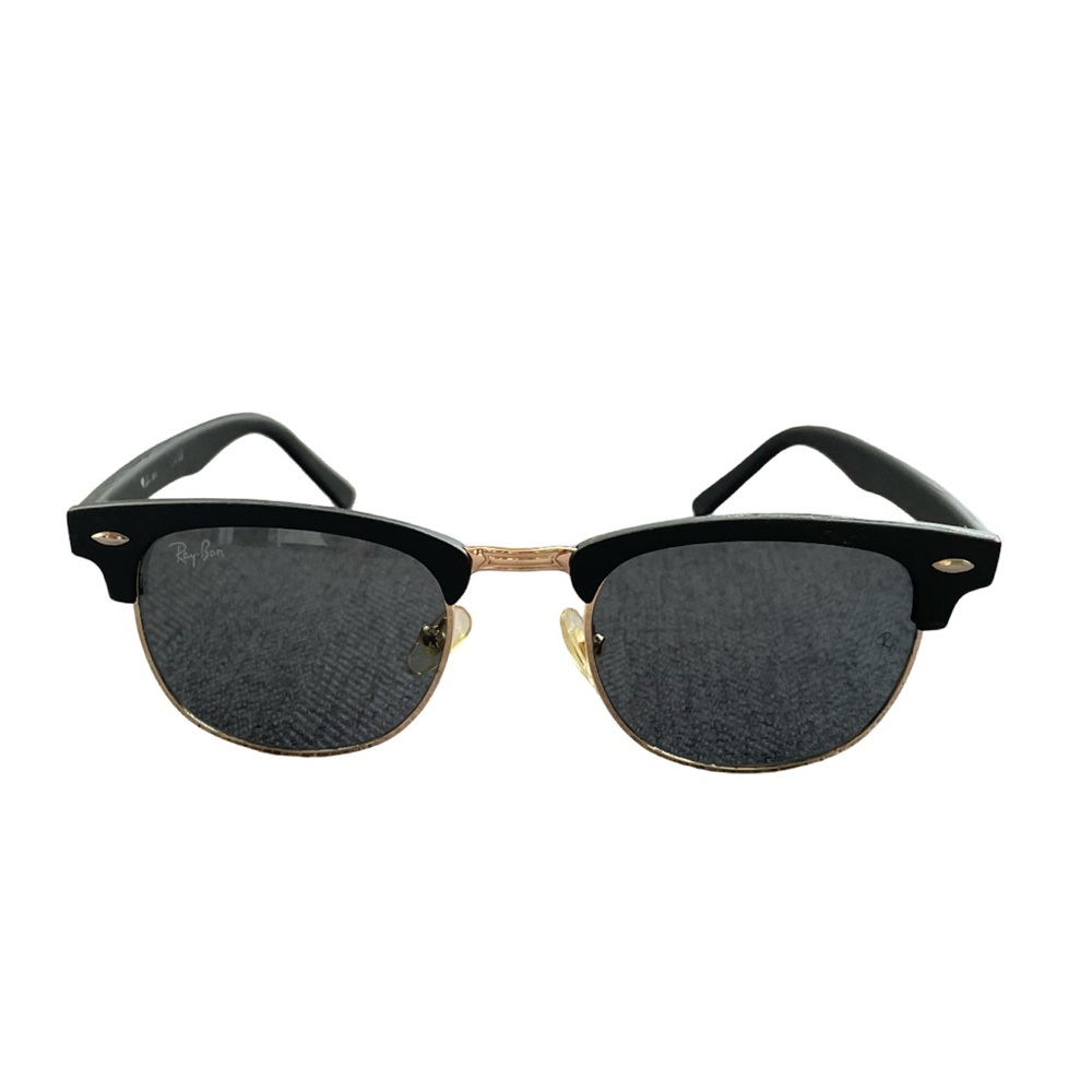 Ray-Ban RB3016 Clubmaster Classic Black and Gold Smoke Lens Sunglasses